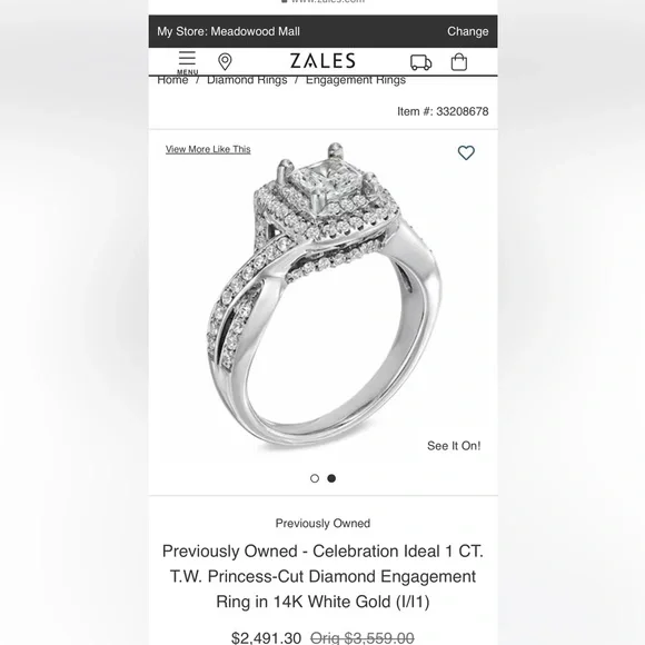 Zales Jewelry Zales Ring Like New Whit Diamond Grading Report